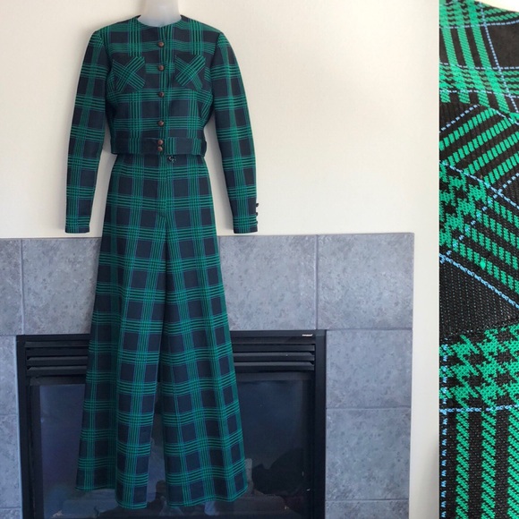 Vintage Pants - 1960’s pantsuit crop jkt bell bottom pants sz 4-6